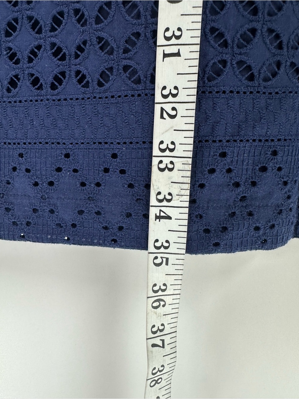 Heyton Navy Eyelet Sheath Dress NWT Pockets Sz 8 Preppy Summer - Picture 5 of 14